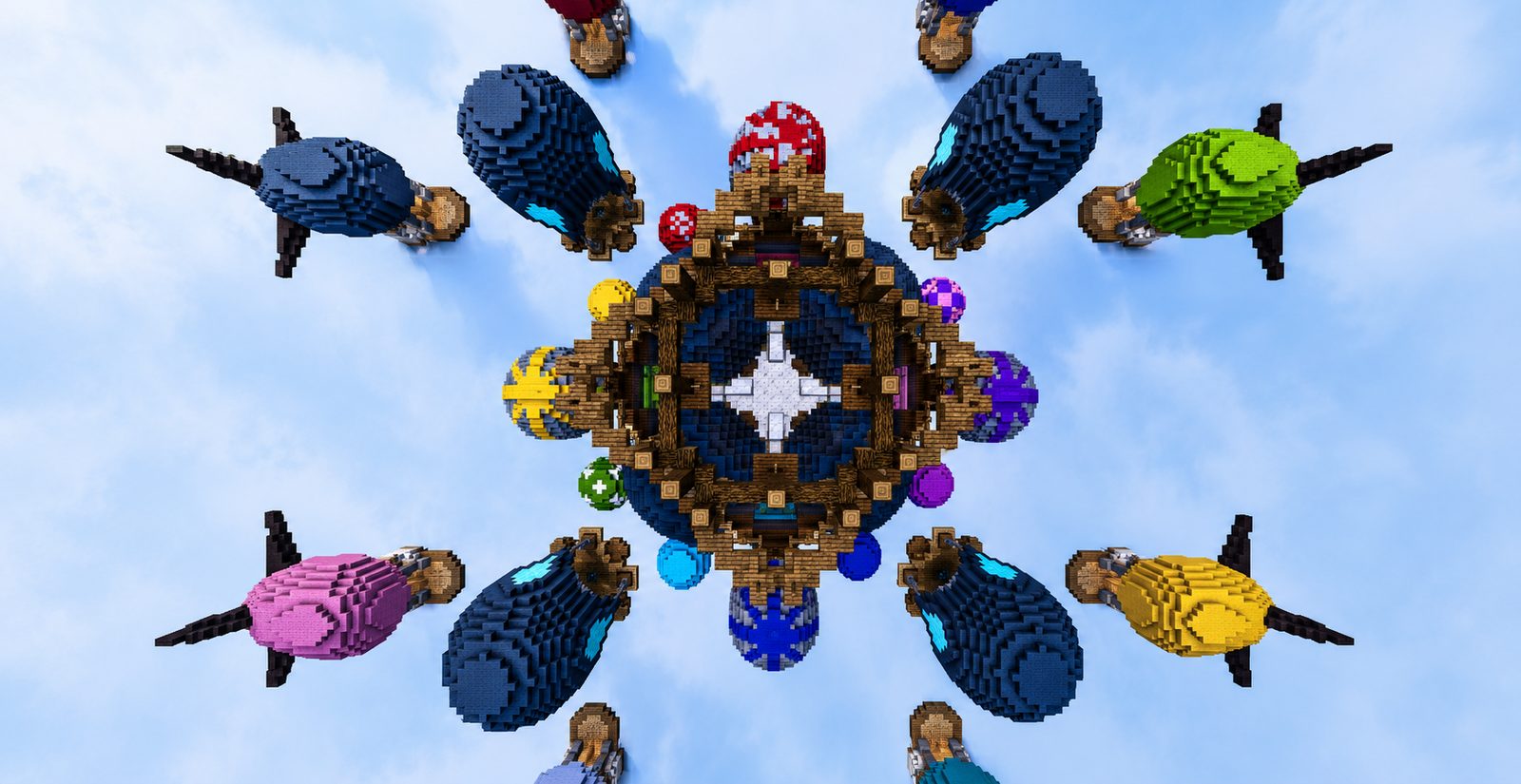 Bedwars lobby with team islands