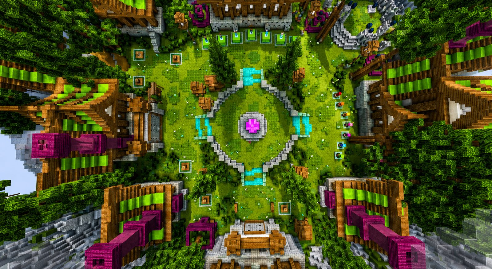 AmitVerse SMP main spawn lobby, top-down view